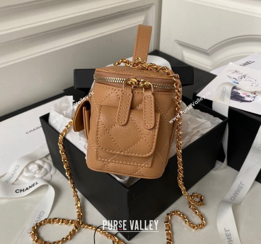 Chanel Grained Shiny Calfskin Clutch with Chain Bag AP3017 Brown 2023 (jiyuan-23101004)