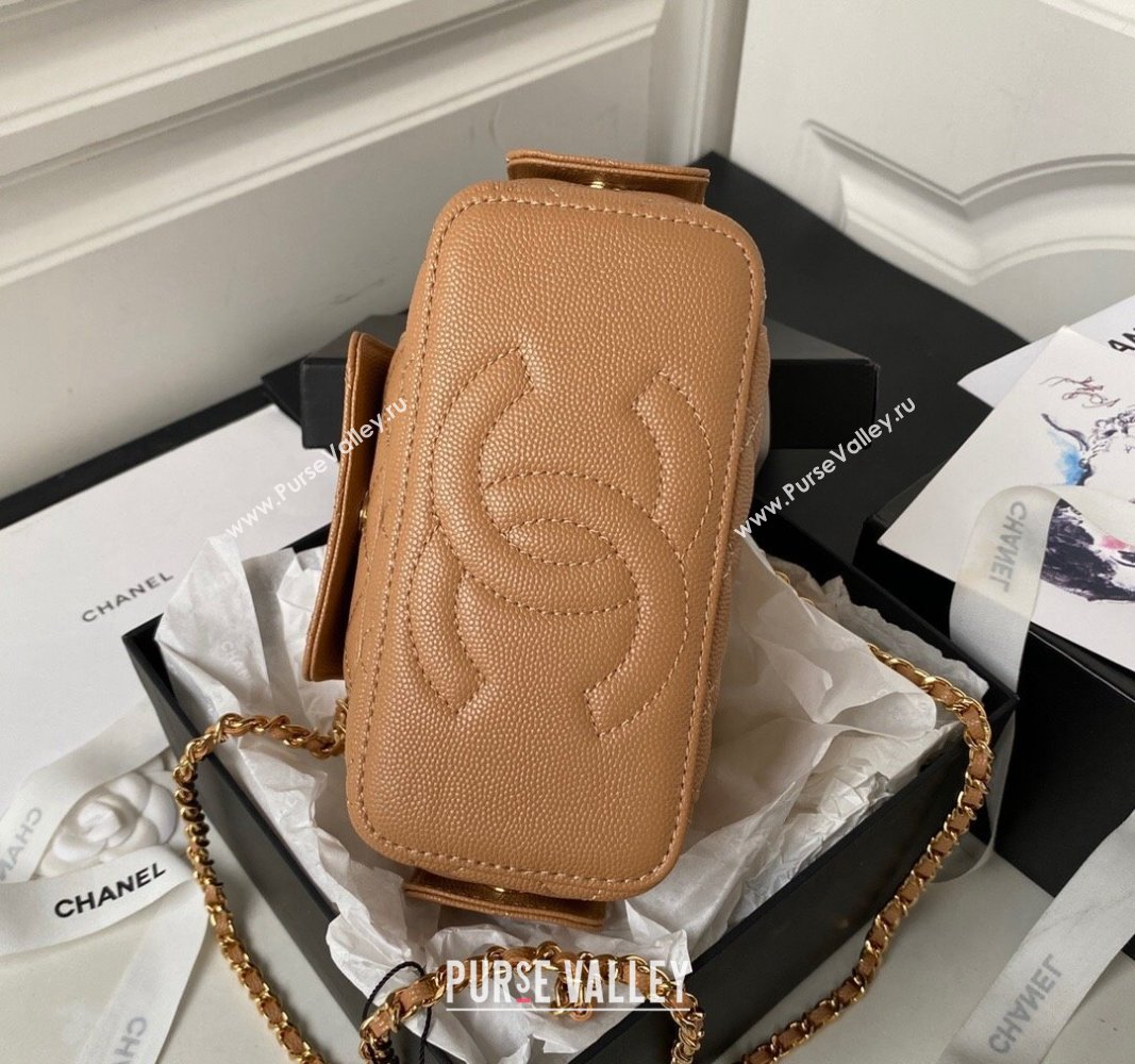 Chanel Grained Shiny Calfskin Clutch with Chain Bag AP3017 Brown 2023 (jiyuan-23101004)