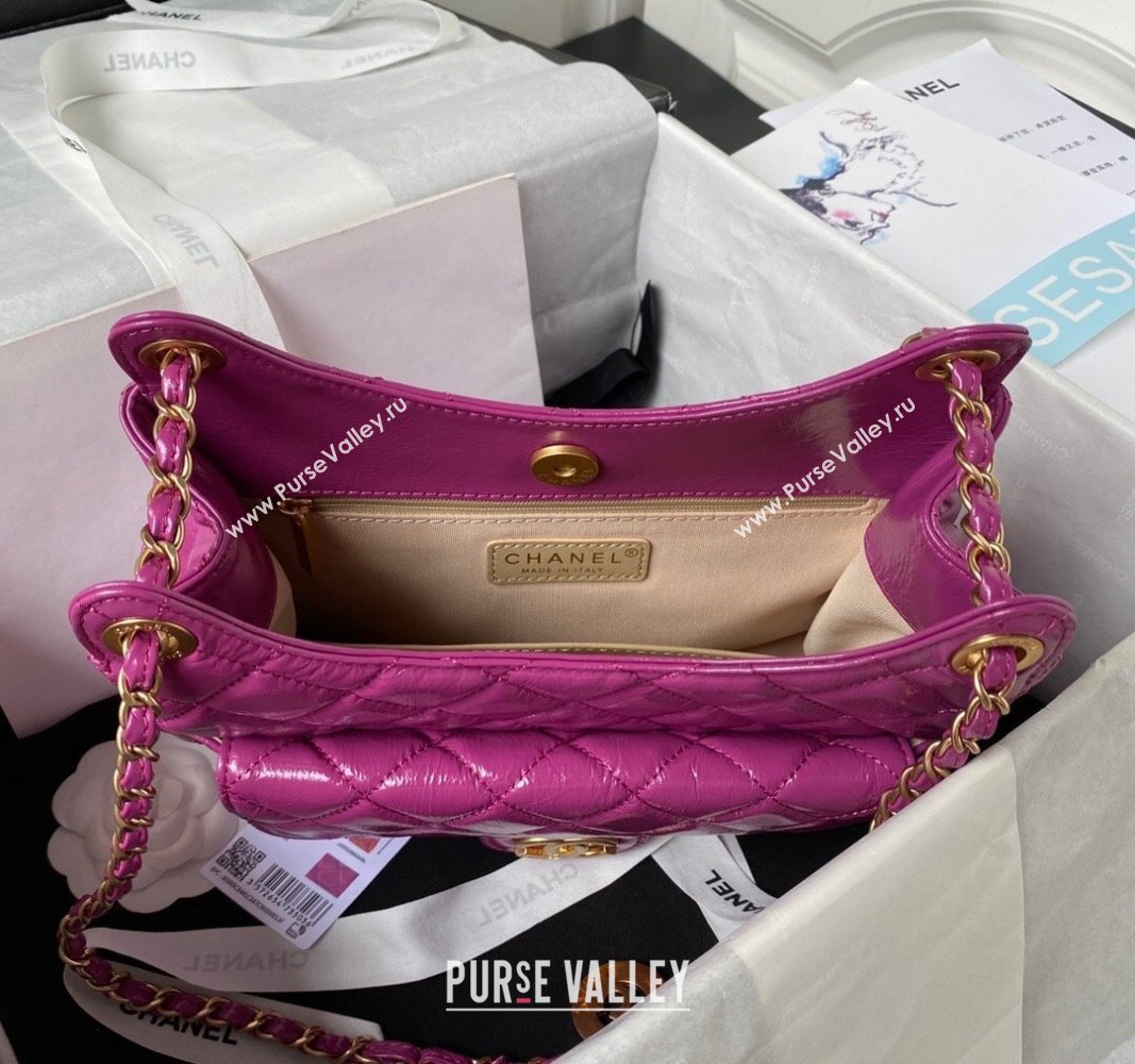Chanel Shiny Crumpled Calfskin Hobo Handbag AS4322 Purple 2023 (jiyuan-23100952)