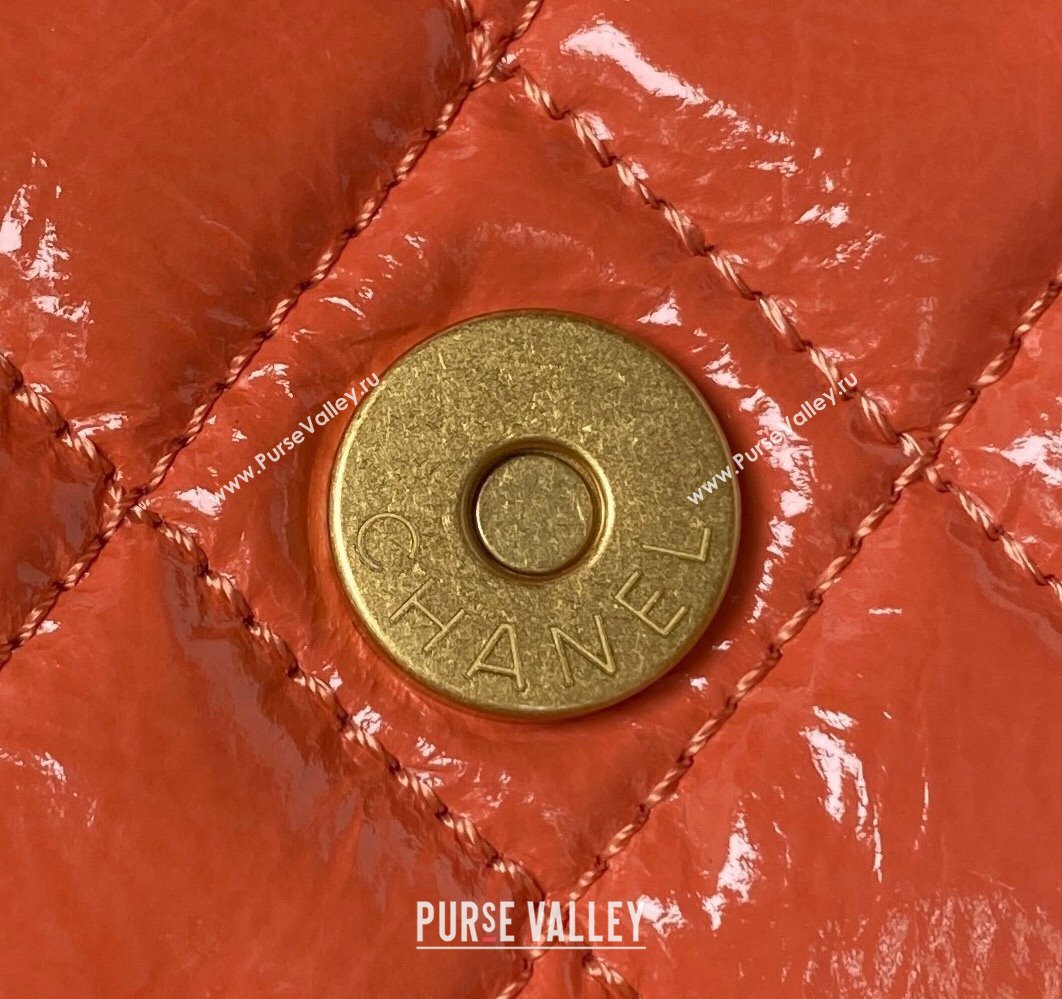 Chanel Shiny Crumpled Calfskin Hobo Handbag AS4322 Orange 2023 (jiyuan-23100953)