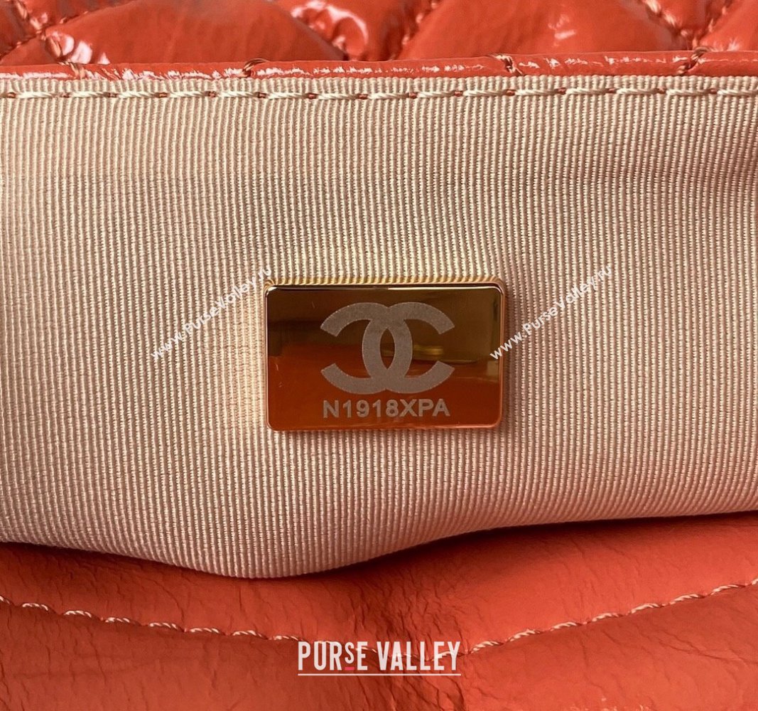 Chanel Shiny Crumpled Calfskin Hobo Handbag AS4322 Orange 2023 (jiyuan-23100953)