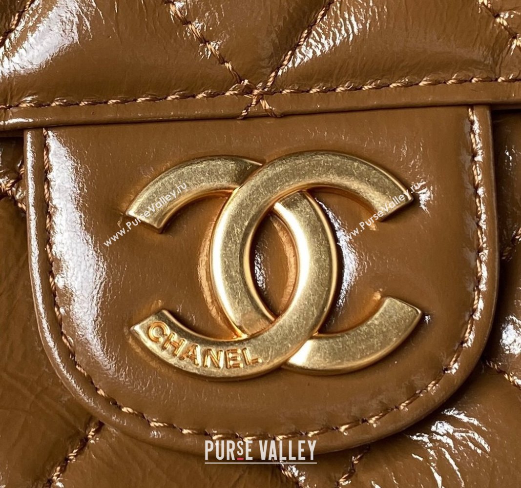 Chanel Shiny Crumpled Calfskin Hobo Handbag AS4322 Brown 2023 (jiyuan-23100954)