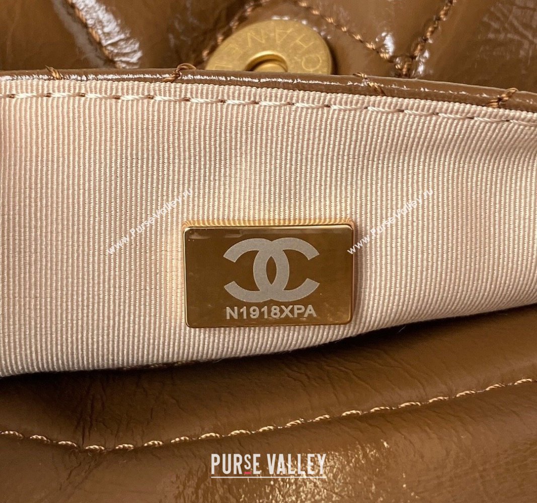 Chanel Shiny Crumpled Calfskin Hobo Handbag AS4322 Brown 2023 (jiyuan-23100954)