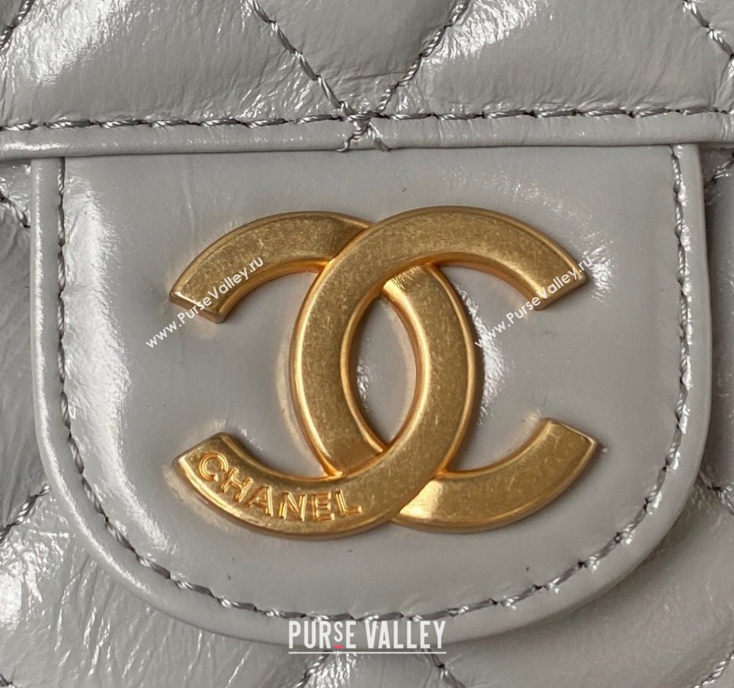 Chanel Shiny Crumpled Calfskin Hobo Handbag AS4322 Gray 2023 (jiyuan-23100955)