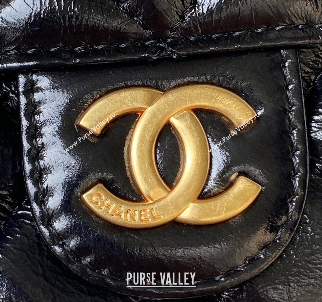 Chanel Shiny Crumpled Calfskin Small Hobo Bag AS4323 Black 2023 (jiyuan-23100957)