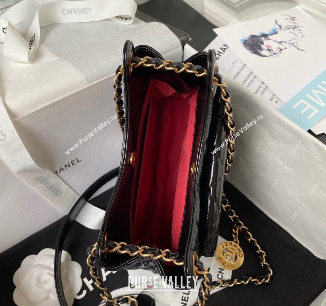 Chanel Shiny Crumpled Calfskin Small Hobo Bag AS4323 Black 2023 (jiyuan-23100957)