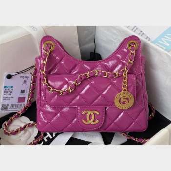 Chanel Shiny Crumpled Calfskin Small Hobo Bag AS4323 Purple 2023 (jiyuan-23100959)