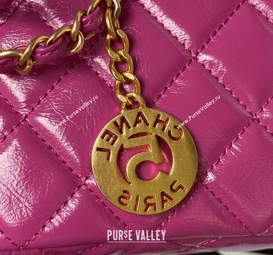 Chanel Shiny Crumpled Calfskin Small Hobo Bag AS4323 Purple 2023 (jiyuan-23100959)