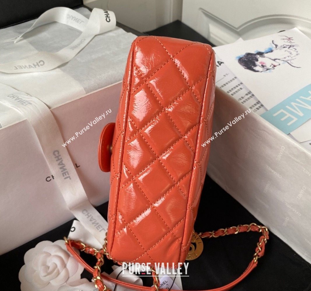 Chanel Shiny Crumpled Calfskin Small Hobo Bag AS4323 Orange 2023 (jiyuan-23100960)
