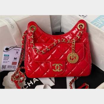 Chanel Shiny Crumpled Calfskin Small Hobo Bag AS4323 Red 2023 (jiyuan-23100958)