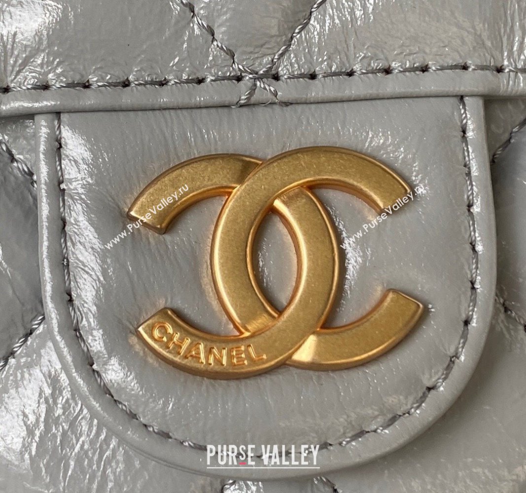 Chanel Shiny Crumpled Calfskin Small Hobo Bag AS4323 Gray 2023 (jiyuan-23100962)