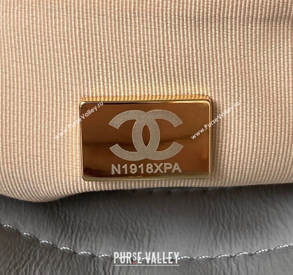 Chanel Shiny Crumpled Calfskin Small Hobo Bag AS4323 Gray 2023 (jiyuan-23100962)