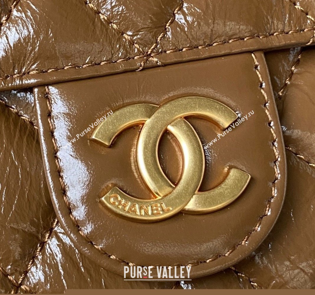 Chanel Shiny Crumpled Calfskin Small Hobo Bag AS4323 Brown 2023 (jiyuan-23100961)