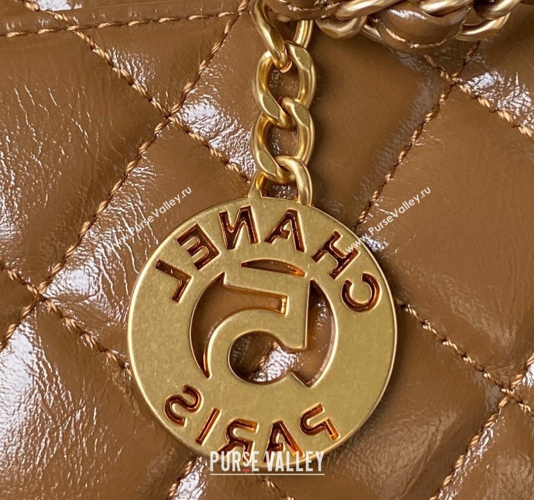 Chanel Shiny Crumpled Calfskin Small Hobo Bag AS4323 Brown 2023 (jiyuan-23100961)