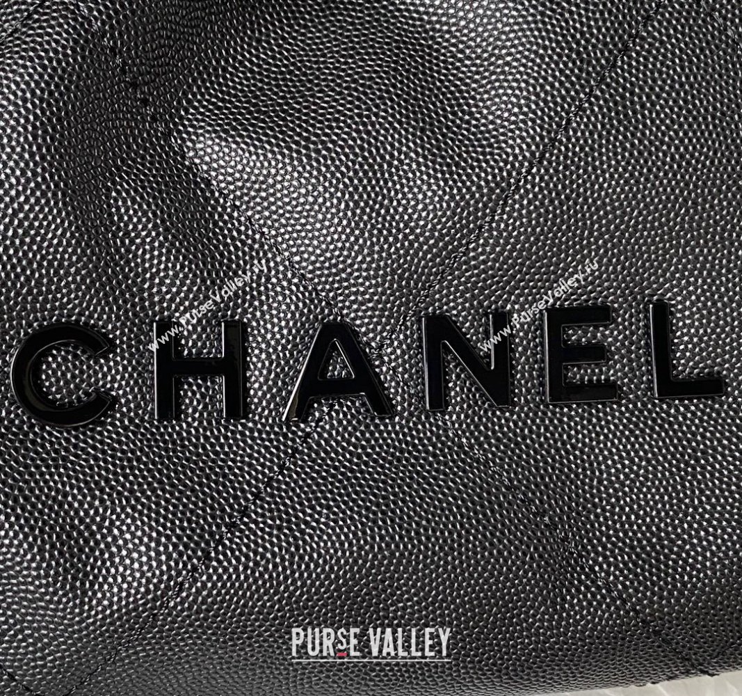 Chanel Shiny Grained Calfskin and Lacquered Metal CHANEL 22 Mini Handbag AS3980 Black 2023 (jiyuan-23101005)