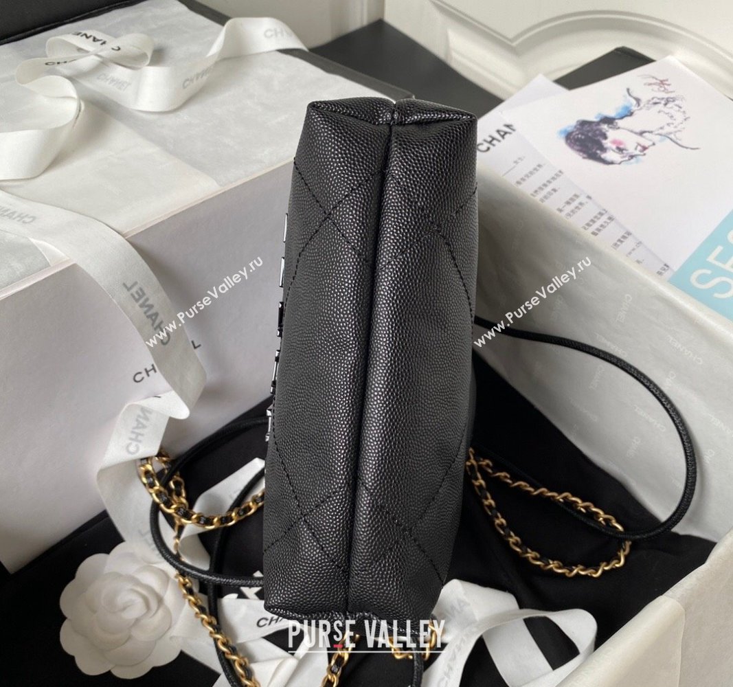 Chanel Shiny Grained Calfskin and Lacquered Metal CHANEL 22 Mini Handbag AS3980 Black 2023 (jiyuan-23101005)
