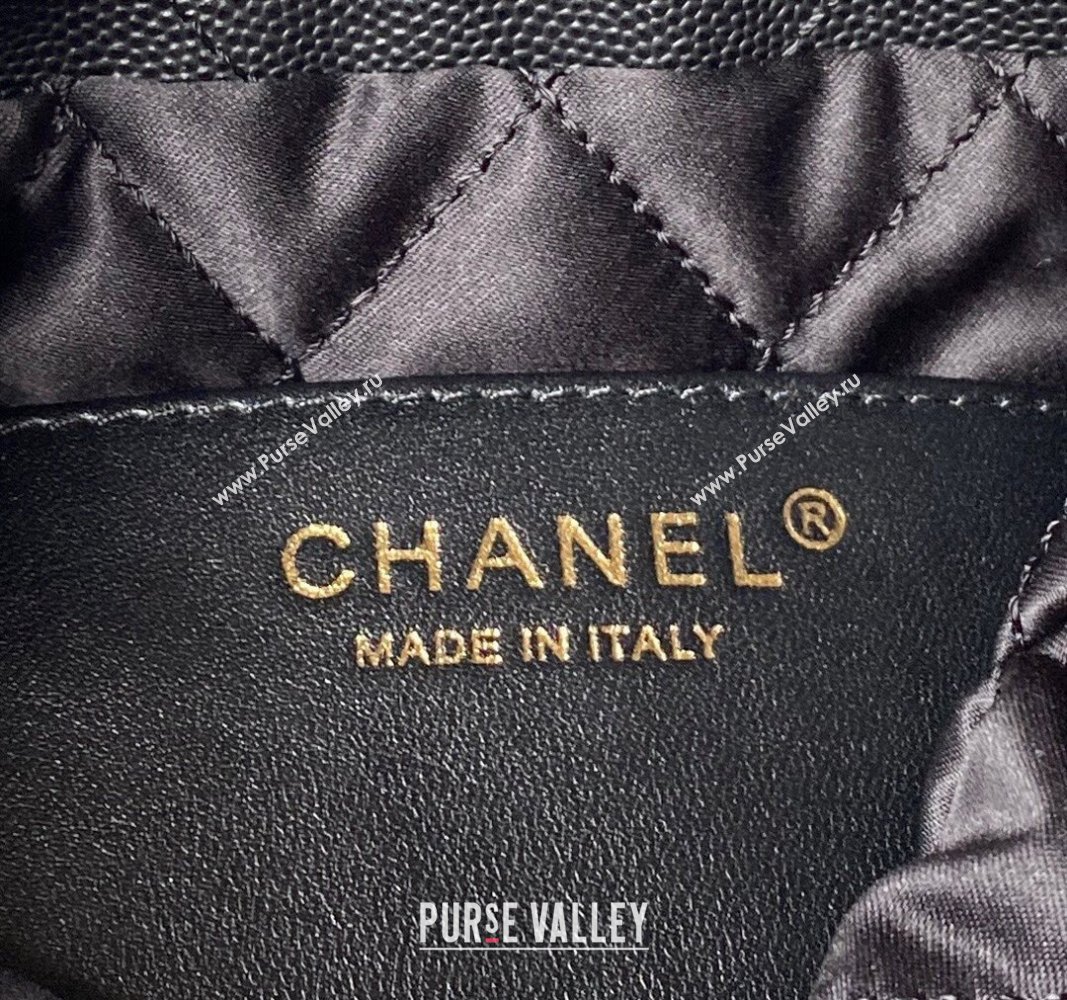 Chanel Shiny Grained Calfskin and Lacquered Metal CHANEL 22 Mini Handbag AS3980 Black 2023 (jiyuan-23101005)