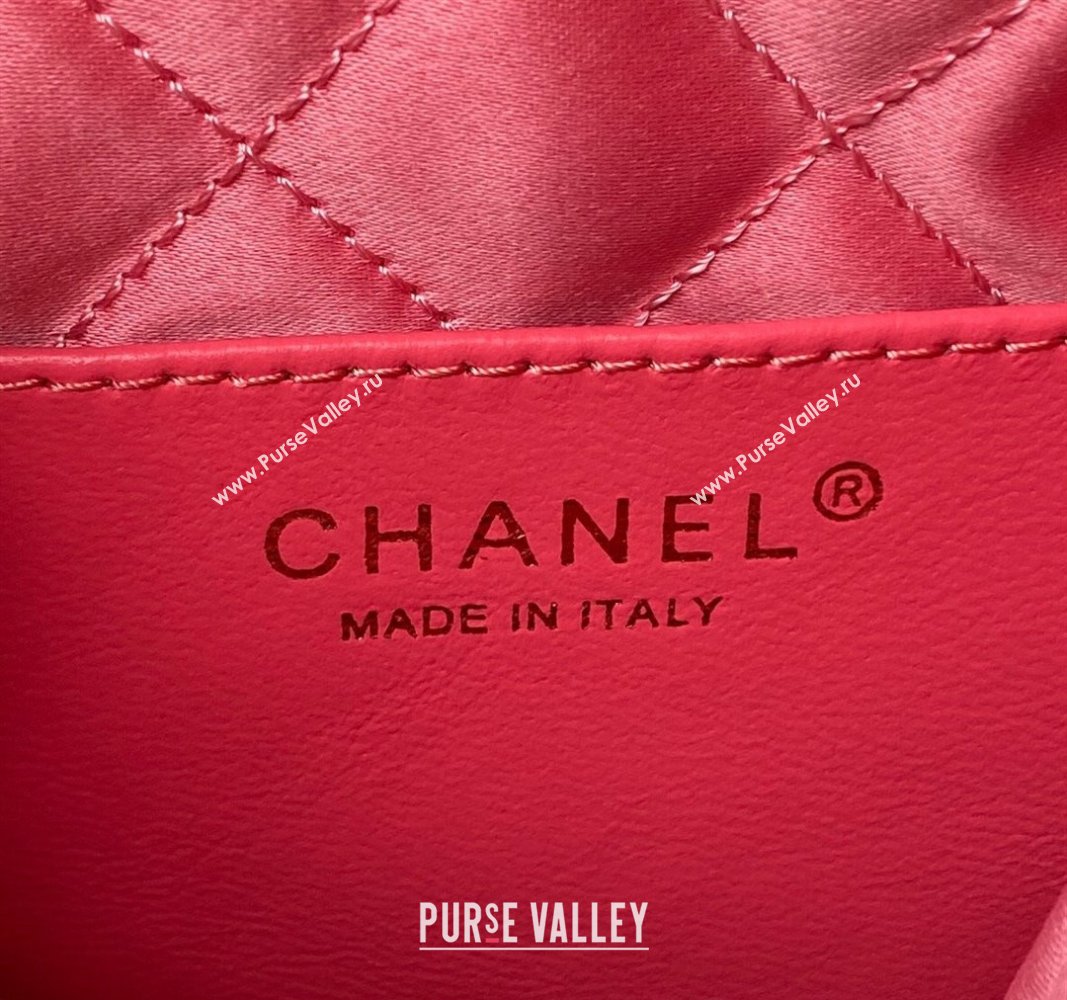 Chanel Shiny Grained Calfskin and Lacquered Metal CHANEL 22 Mini Handbag AS3980 Coral Pink 2023 (jiyuan-23101009)