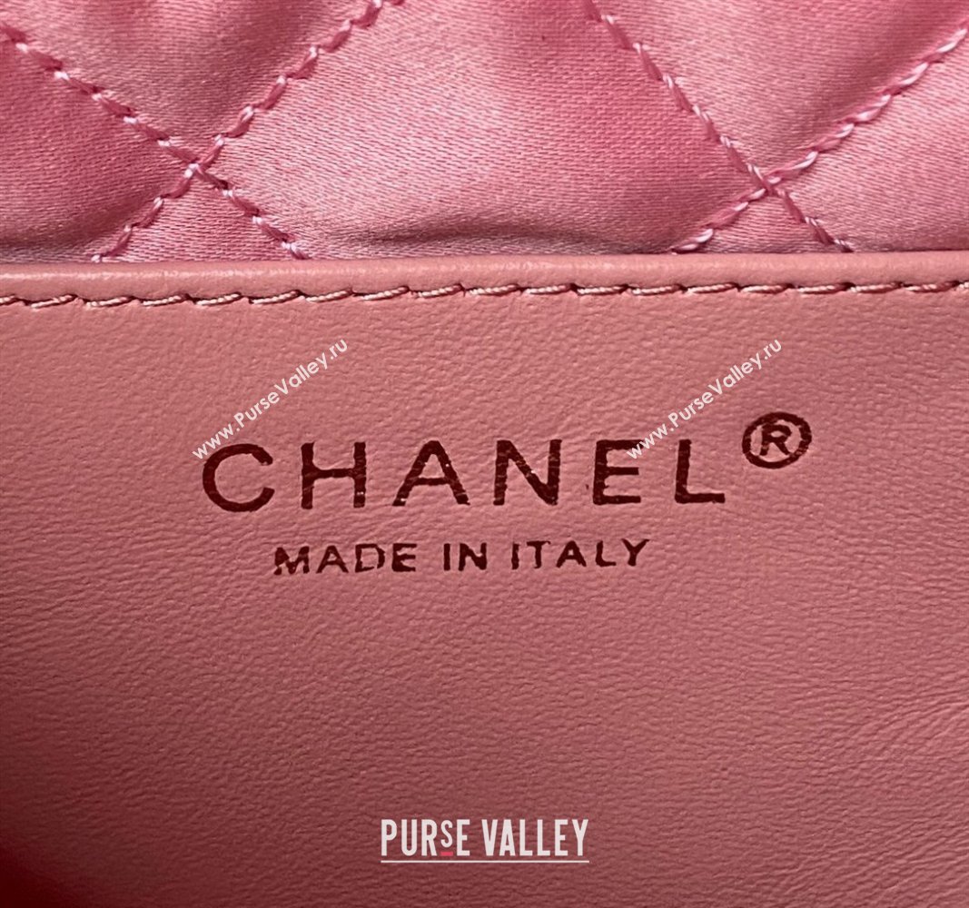 Chanel Shiny Grained Calfskin and Lacquered Metal CHANEL 22 Mini Handbag AS3980 Pink 2023 (jiyuan-23101008)