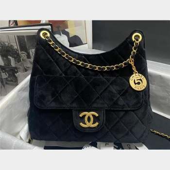 Chanel Velvet Hobo Handbag AS4322 Black 2023 (jiyuan-23100956)