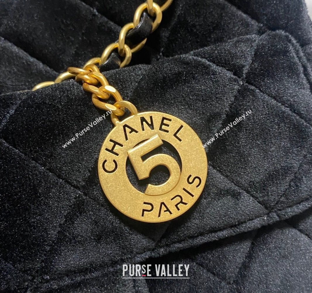 Chanel Velvet Hobo Handbag AS4322 Black 2023 (jiyuan-23100956)