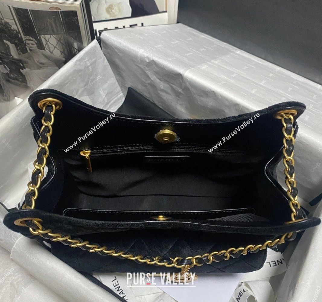 Chanel Velvet Hobo Handbag AS4322 Black 2023 (jiyuan-23100956)