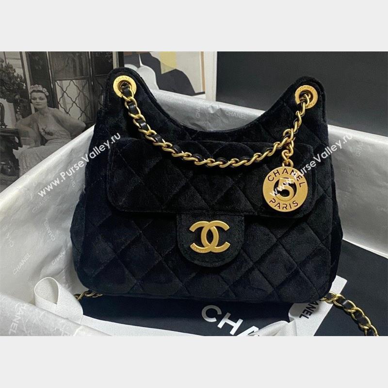 Chanel Velvet Small Hobo Bag AS4323 Black 2023 (jiyuan-23100963)