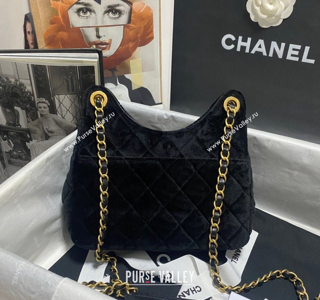 Chanel Velvet Small Hobo Bag AS4323 Black 2023 (jiyuan-23100963)