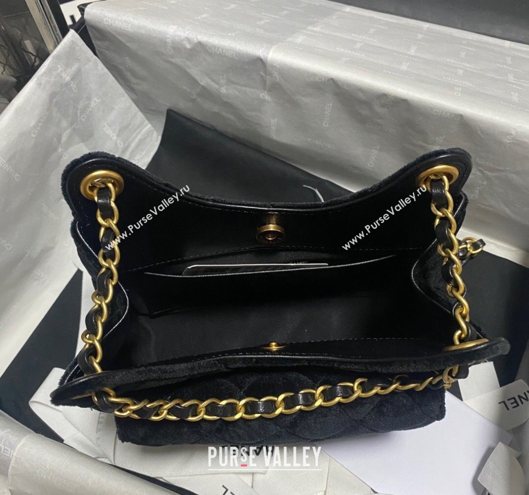 Chanel Velvet Small Hobo Bag AS4323 Black 2023 (jiyuan-23100963)