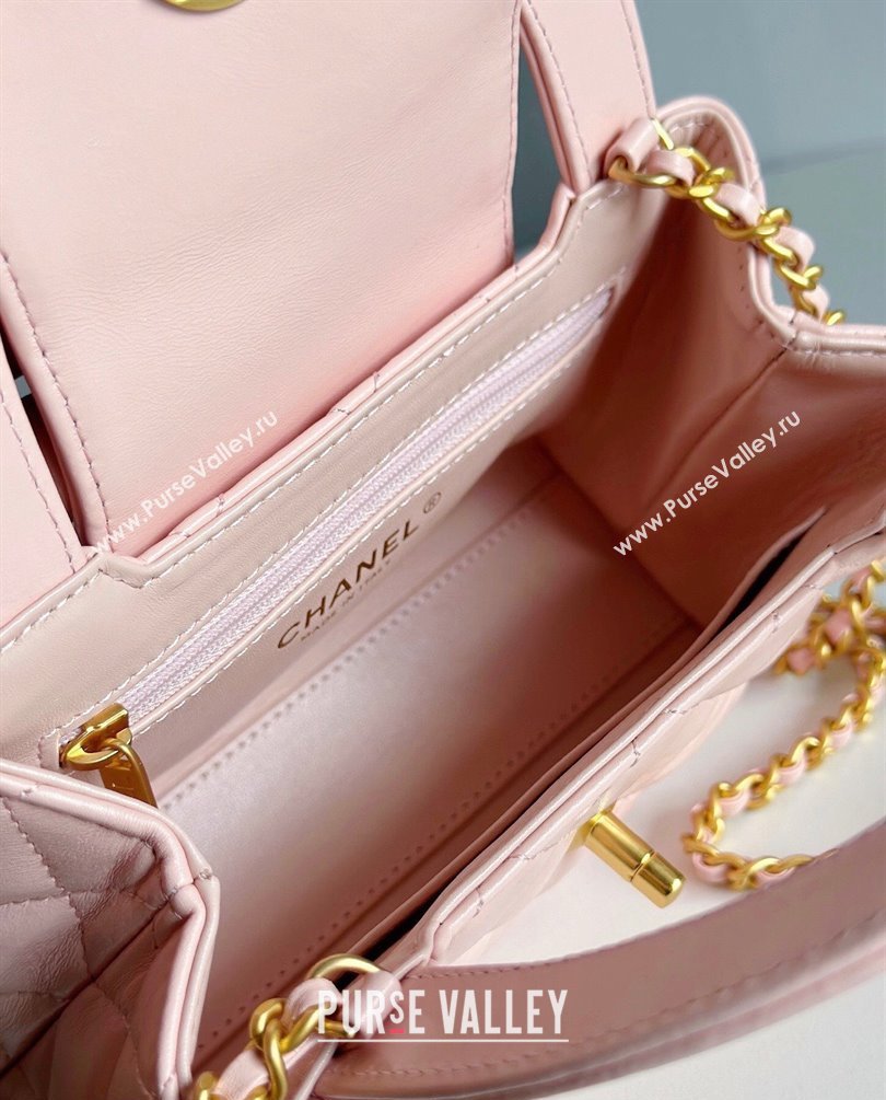 Chanel Shiny Aged Calfskin Mini Shopping Bag AS4416 Light Pink 2023 (jiyuan-23100973)