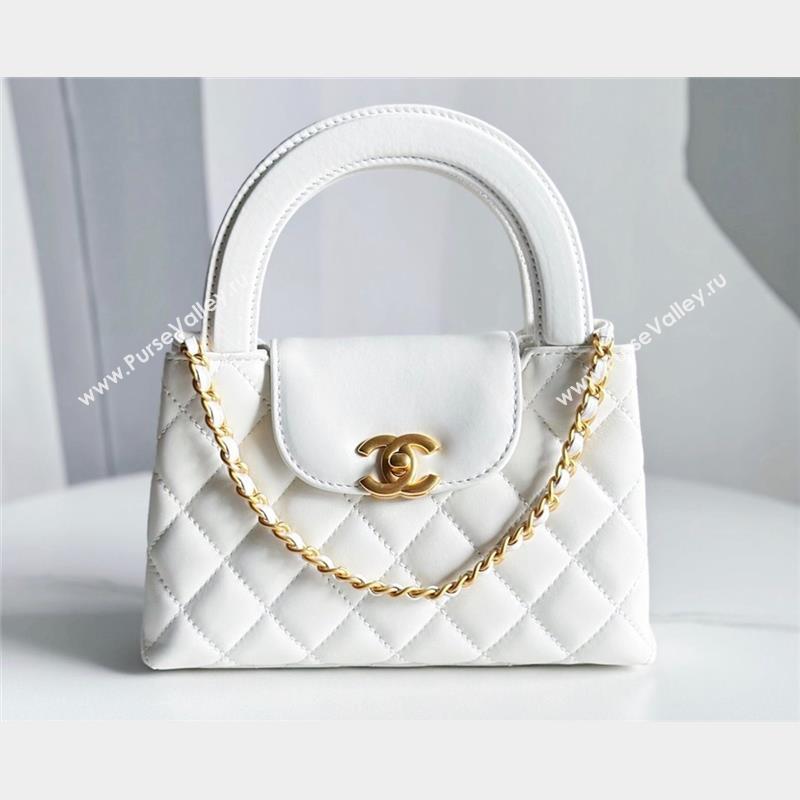 Chanel Shiny Aged Calfskin Mini Shopping Bag AS4416 White 2023 (jiyuan-23100972)