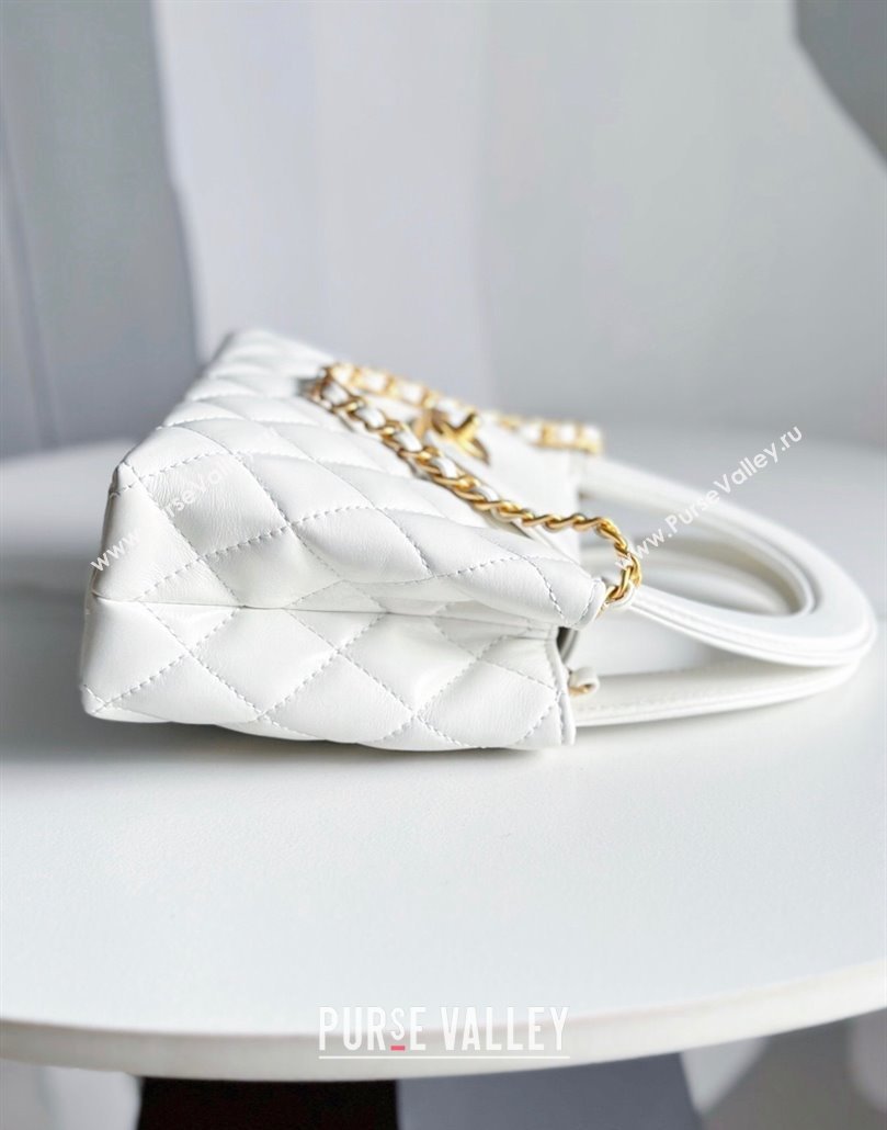 Chanel Shiny Aged Calfskin Mini Shopping Bag AS4416 White 2023 (jiyuan-23100972)