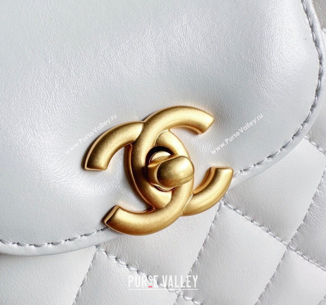 Chanel Shiny Aged Calfskin Mini Shopping Bag AS4416 White 2023 (jiyuan-23100972)