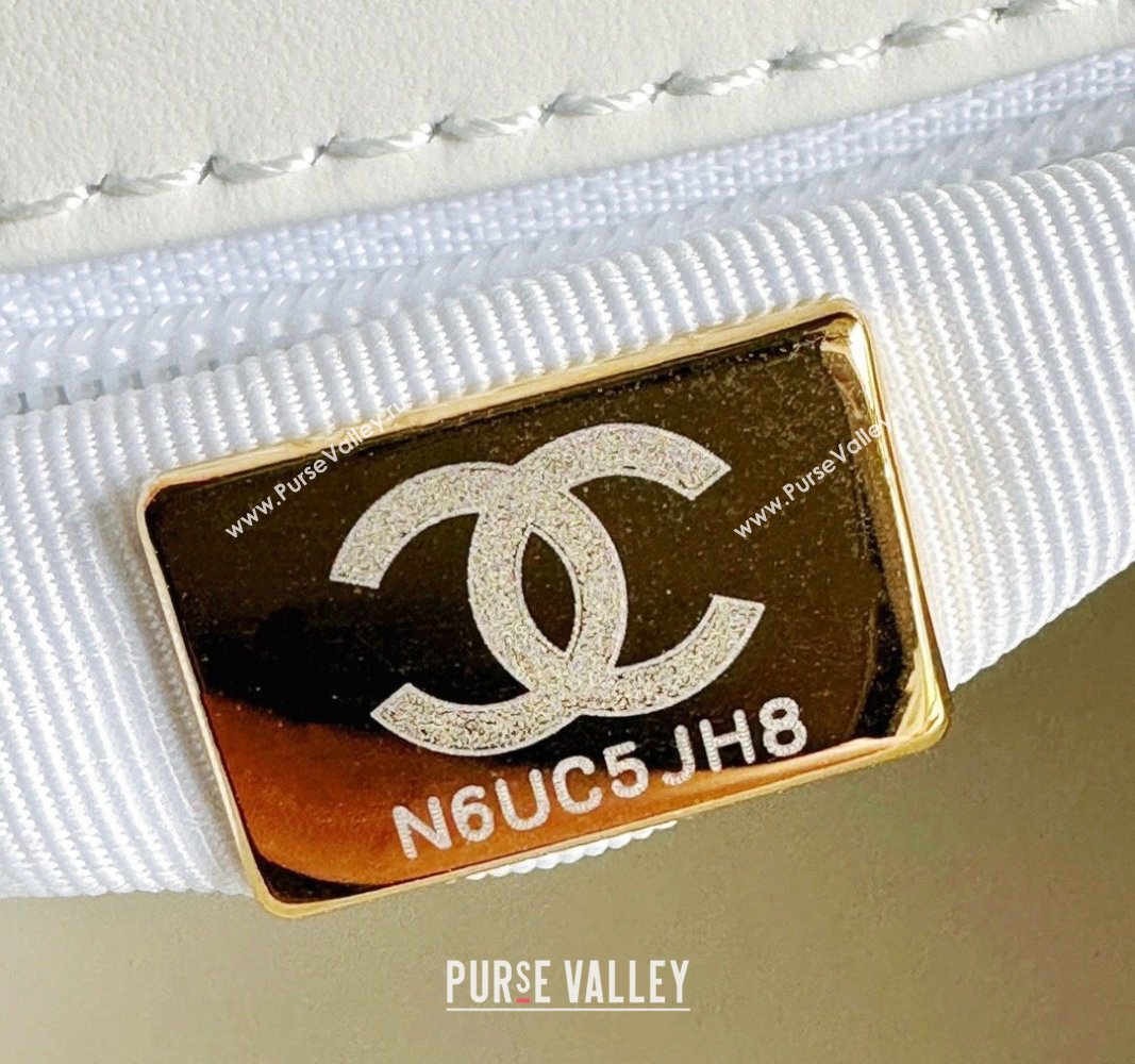 Chanel Shiny Aged Calfskin Mini Shopping Bag AS4416 White 2023 (jiyuan-23100972)