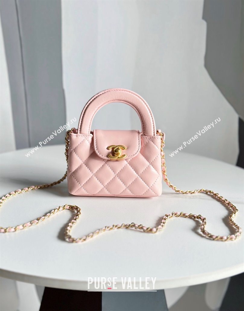 Chanel Shiny Aged Calfskin Clutch with Chain Bag AP3435 Light Pink 2023 (jiyuan-23100980)