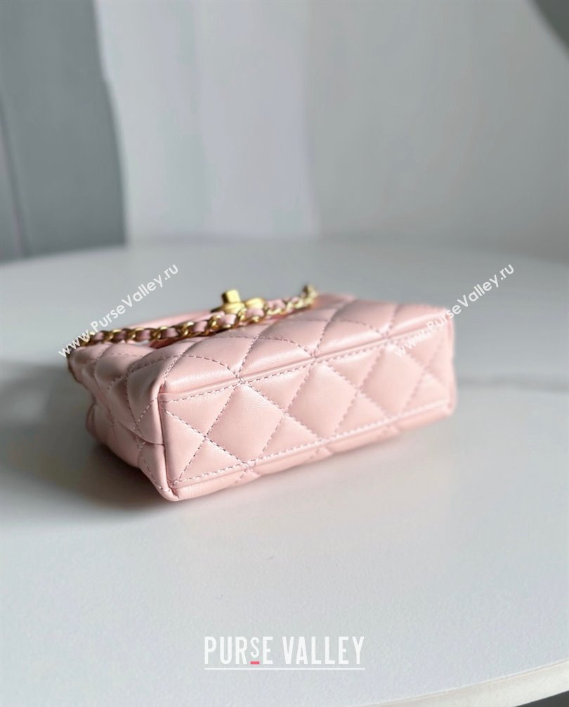 Chanel Shiny Aged Calfskin Clutch with Chain Bag AP3435 Light Pink 2023 (jiyuan-23100980)
