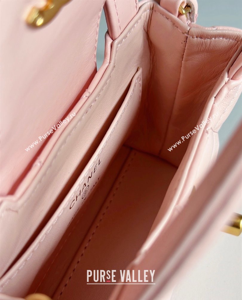 Chanel Shiny Aged Calfskin Clutch with Chain Bag AP3435 Light Pink 2023 (jiyuan-23100980)
