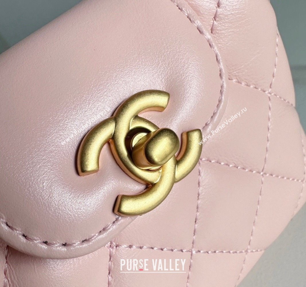 Chanel Shiny Aged Calfskin Clutch with Chain Bag AP3435 Light Pink 2023 (jiyuan-23100980)