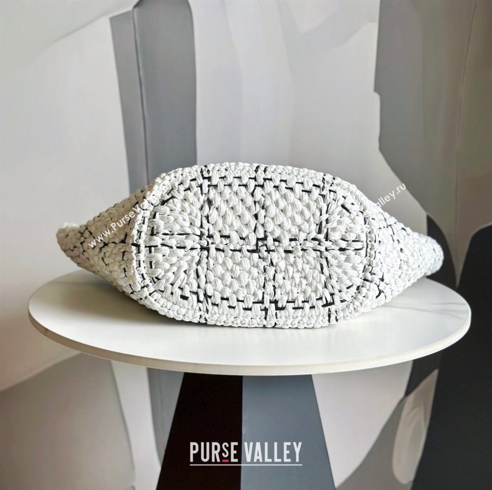 Chanel Shopping Bag in Raffia Effect Braided Tweed AS3786 White 2023 (jiyuan-23101027)