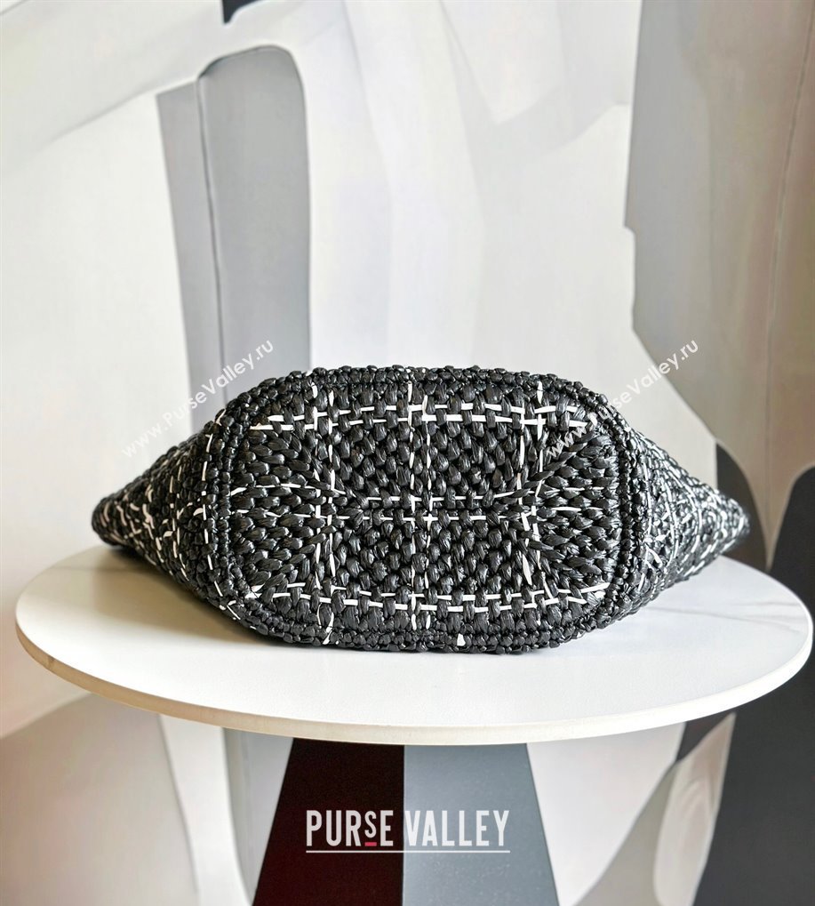 Chanel Shopping Bag in Raffia Effect Braided Tweed AS3786 Black 2023 (jiyuan-23101026)