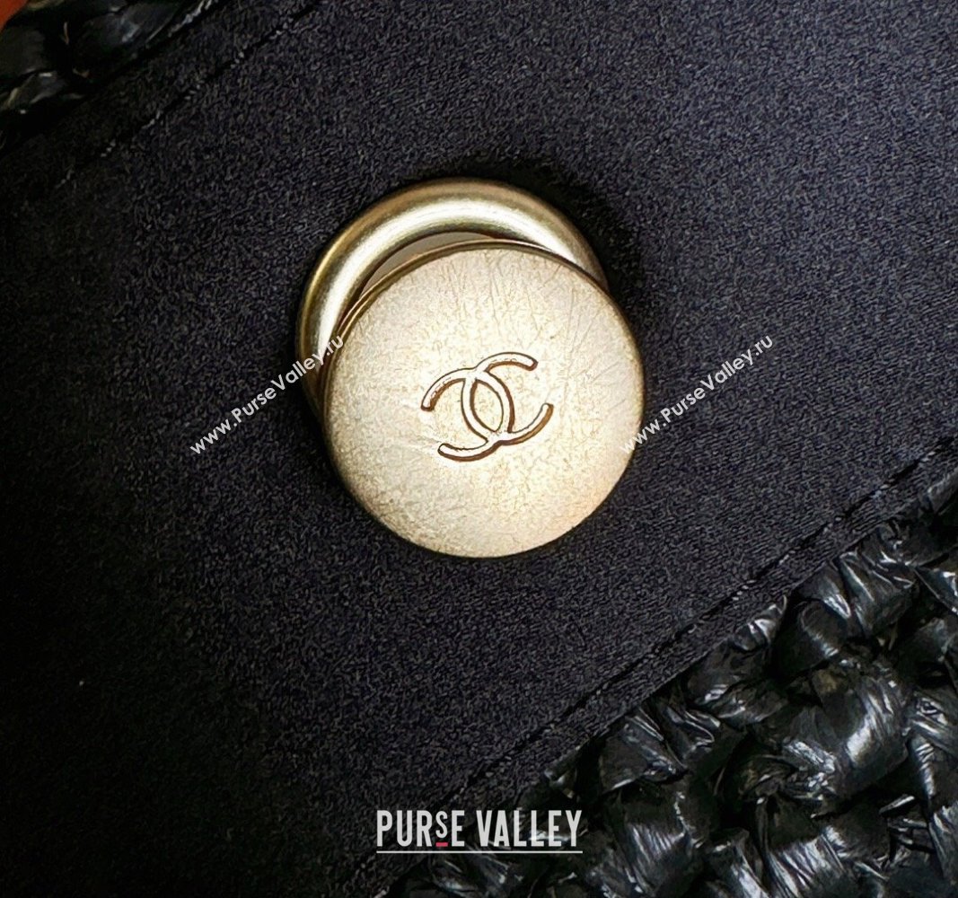 Chanel Shopping Bag in Raffia Effect Braided Tweed AS3786 Black 2023 (jiyuan-23101026)