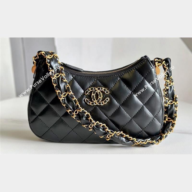 Chanel Calfskin Mini Hobo Bag AP3647 Black 2023 (jiyuan-23101020)