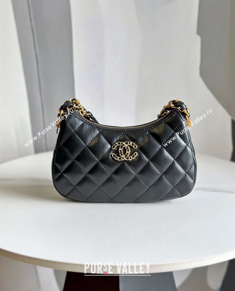 Chanel Calfskin Mini Hobo Bag AP3647 Black 2023 (jiyuan-23101020)