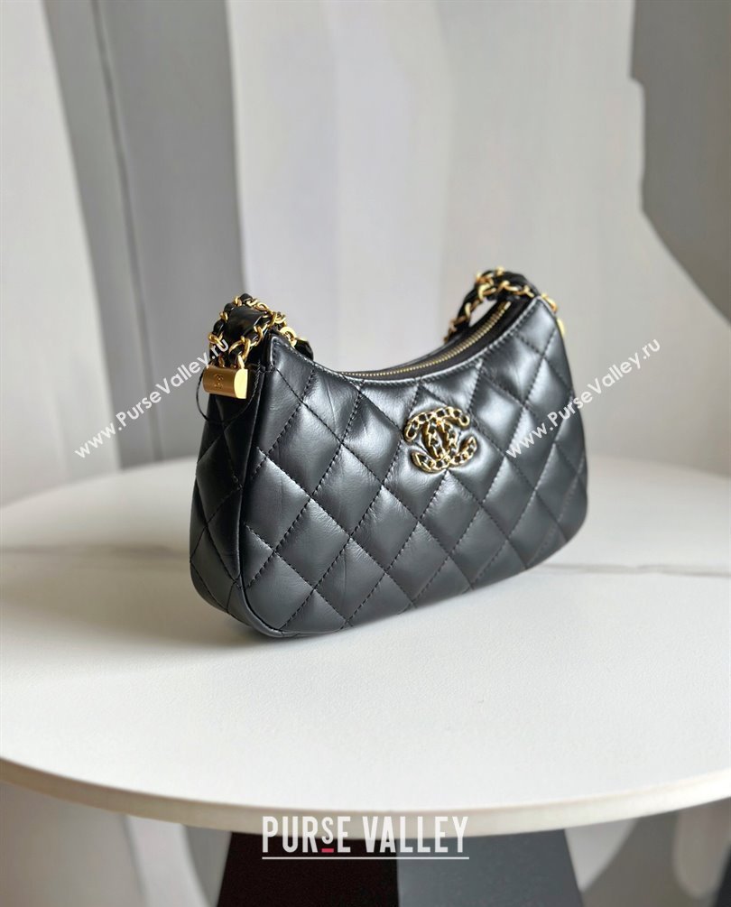 Chanel Calfskin Mini Hobo Bag AP3647 Black 2023 (jiyuan-23101020)