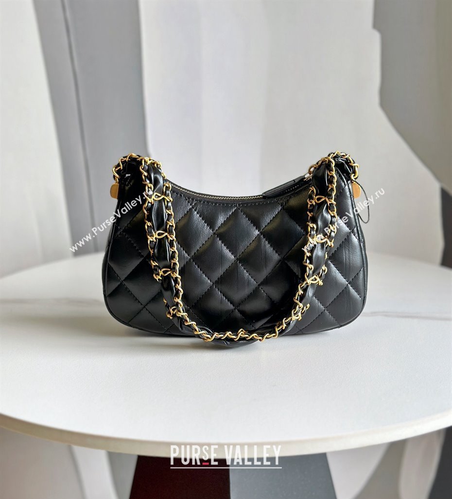 Chanel Calfskin Mini Hobo Bag AP3647 Black 2023 (jiyuan-23101020)