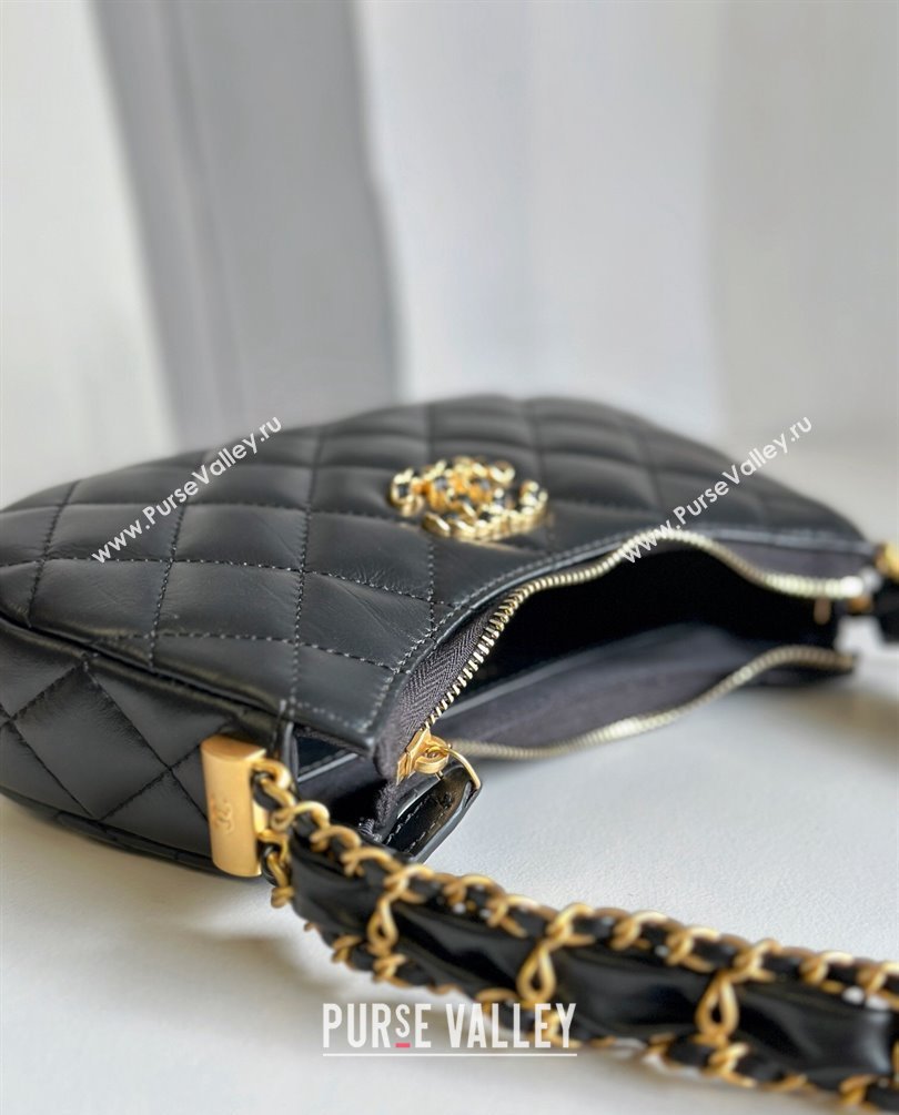 Chanel Calfskin Mini Hobo Bag AP3647 Black 2023 (jiyuan-23101020)
