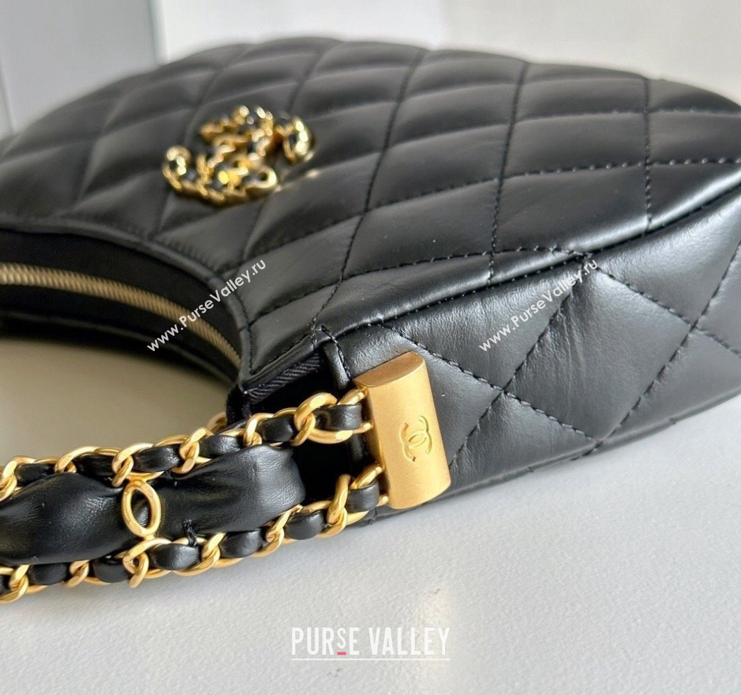 Chanel Calfskin Mini Hobo Bag AP3647 Black 2023 (jiyuan-23101020)