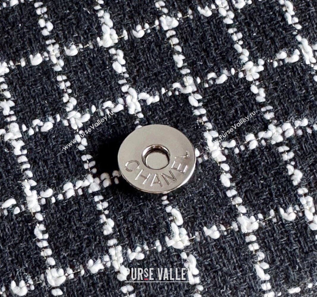 Chanel Wool Tweed and Camellia Small Classic Handbag Black 2023 (jiyuan-23100939)