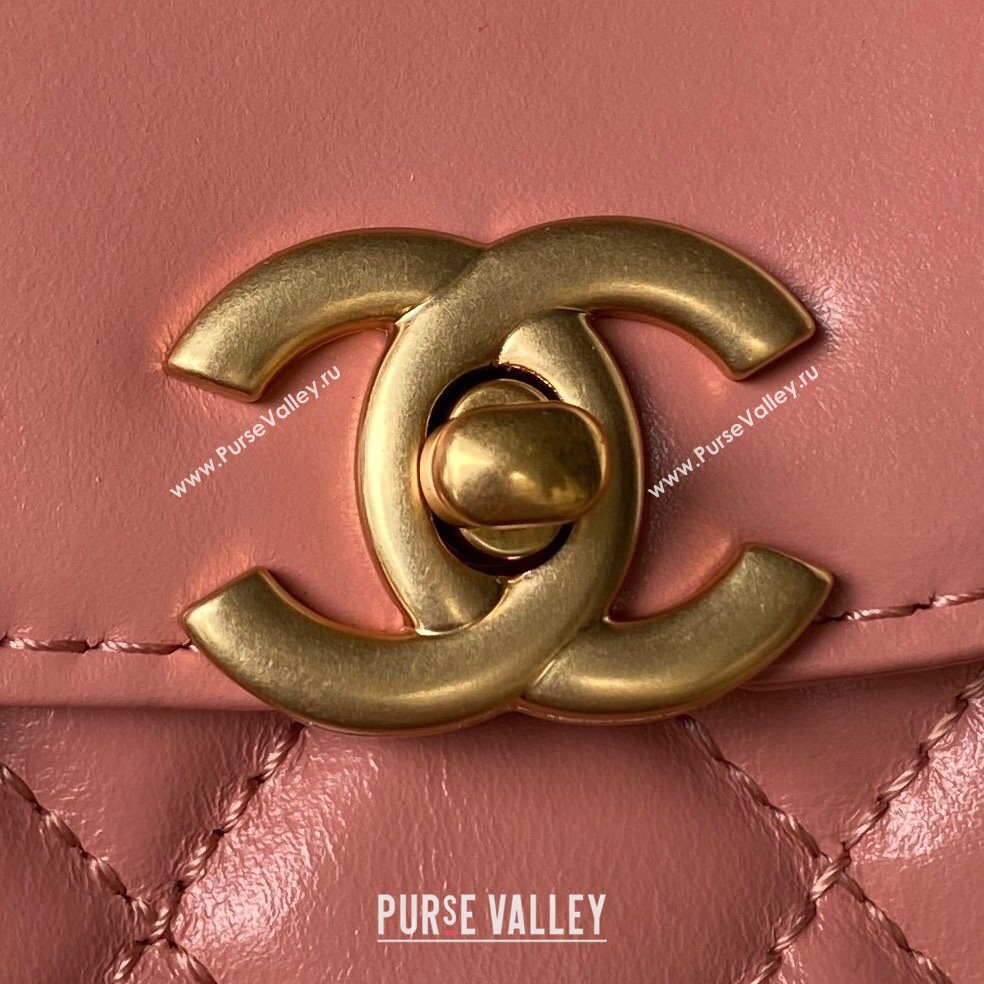 Chanel Shiny Aged Calfskin Mini Shopping Bag AS4416 Coral Pink 2023 (jiyuan-23100974)