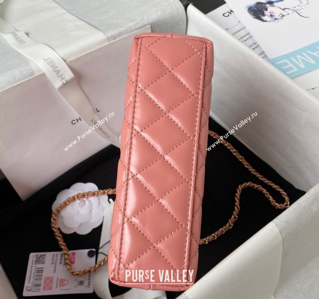 Chanel Shiny Aged Calfskin Mini Shopping Bag AS4416 Coral Pink 2023 (jiyuan-23100974)